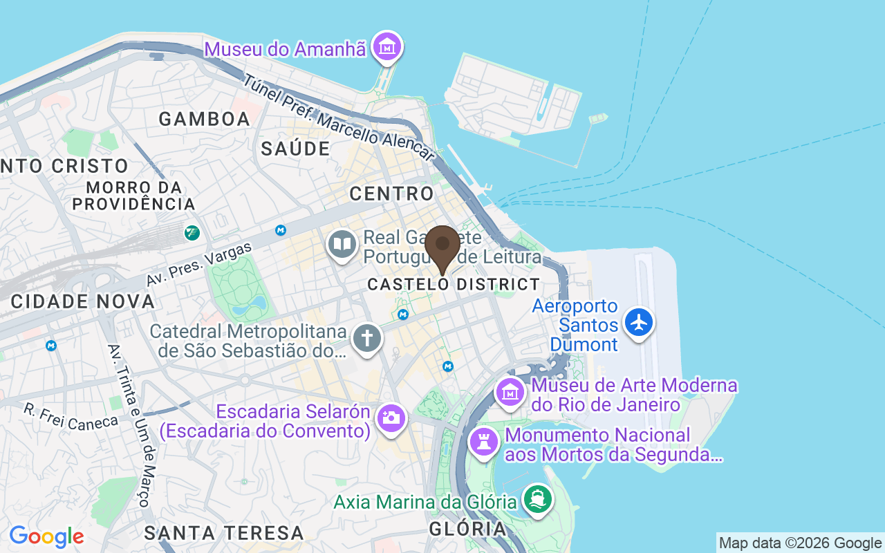Karte mit Paço Imperial, Praça XV, Rio de Janeiro