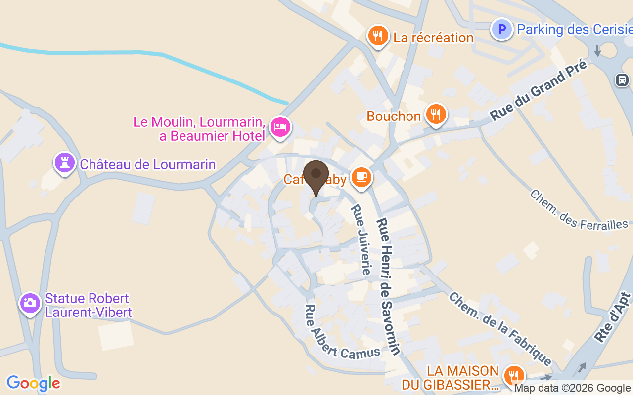 Map showing Cemetery of Lourmarin, Vaucluse