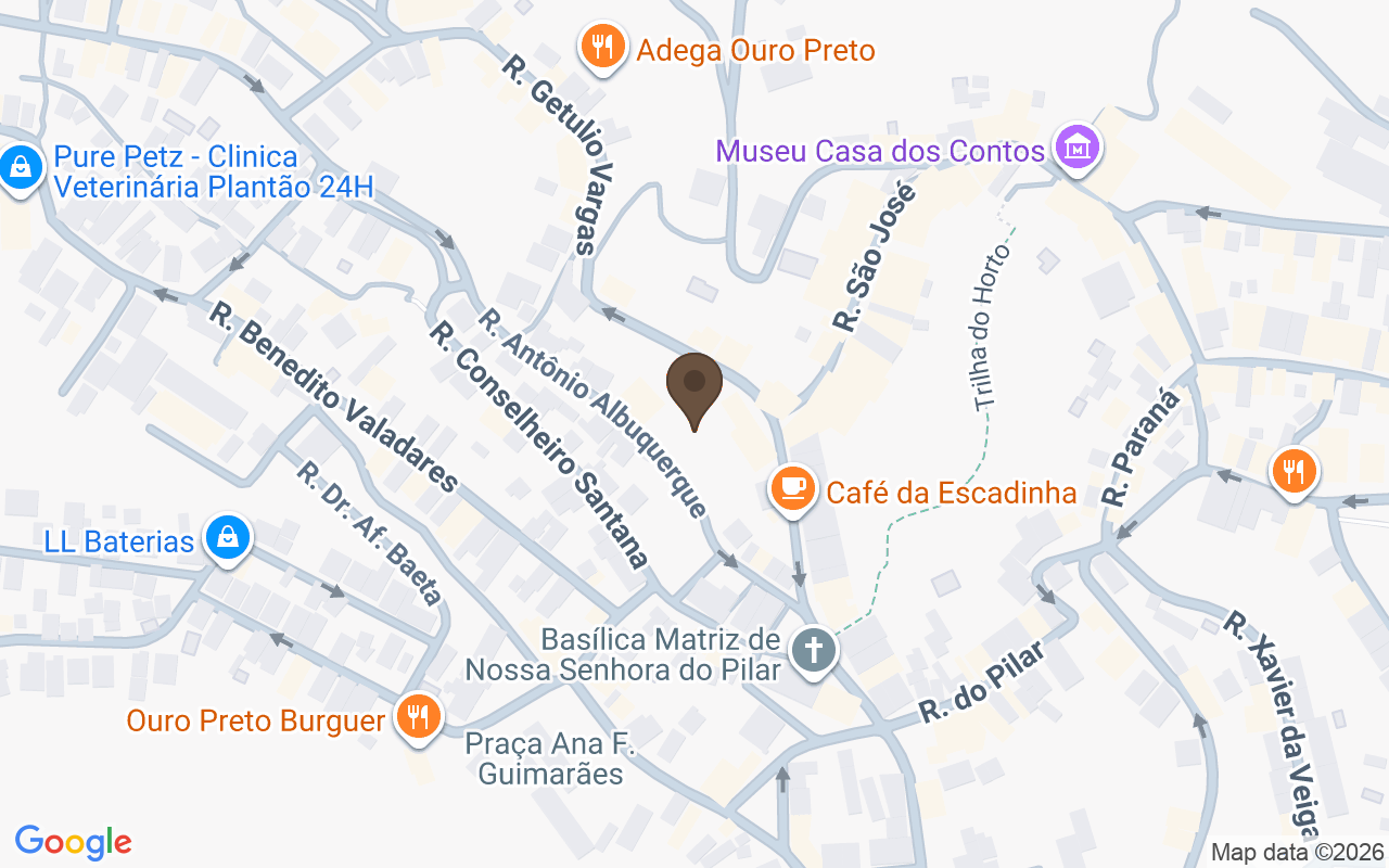 Carte situant Église Nossa Senhora da Conceição de Antônio Dias, Ouro Preto, Minas Gerais