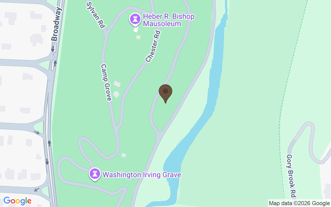 Map showing Sleepy Hollow Cemetery, Sleepy Hollow, New York