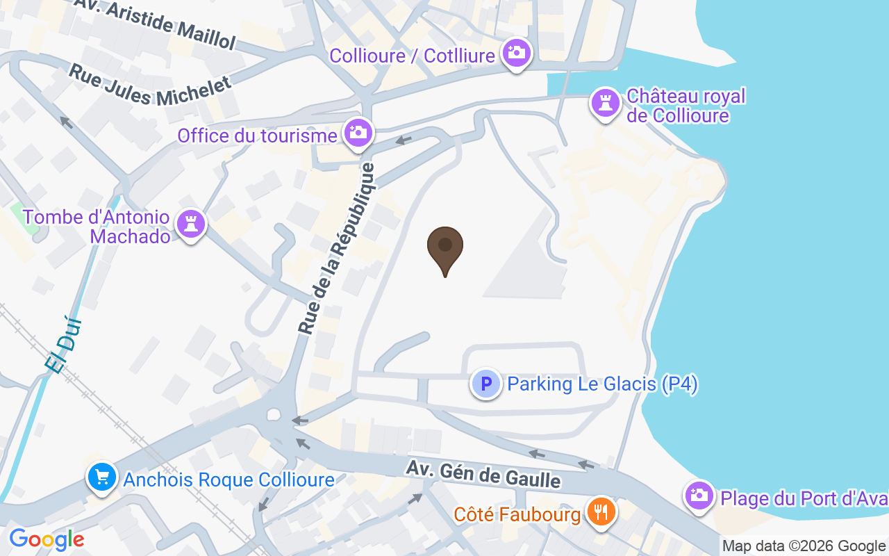 Carte situant Cimetière de Collioure, Pyrénées-Orientales, France