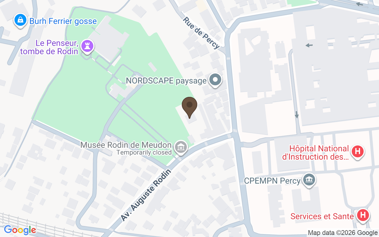 Map showing Villa des Brillants, Meudon, near Paris