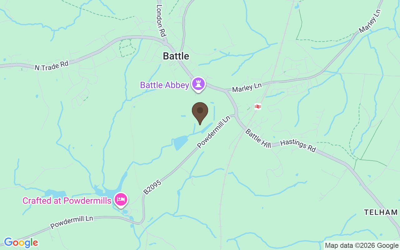 Karte mit Battle Abbey, Battle, East Sussex