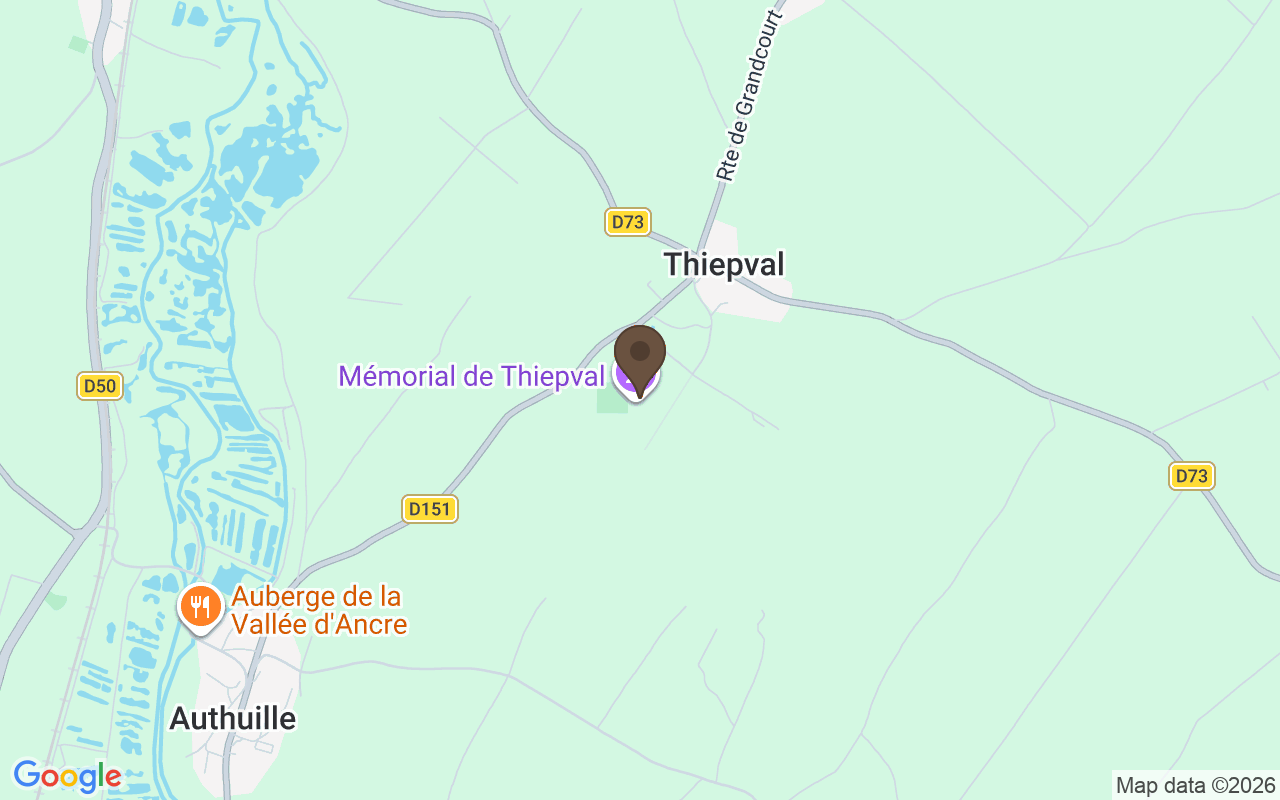 Karte mit Denkmal von Thiepval für die Vermissten, Somme, Frankreich