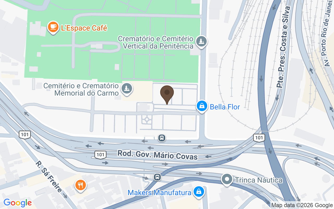 Map showing Cemitério Comunal Israelita, Caju, Rio de Janeiro
