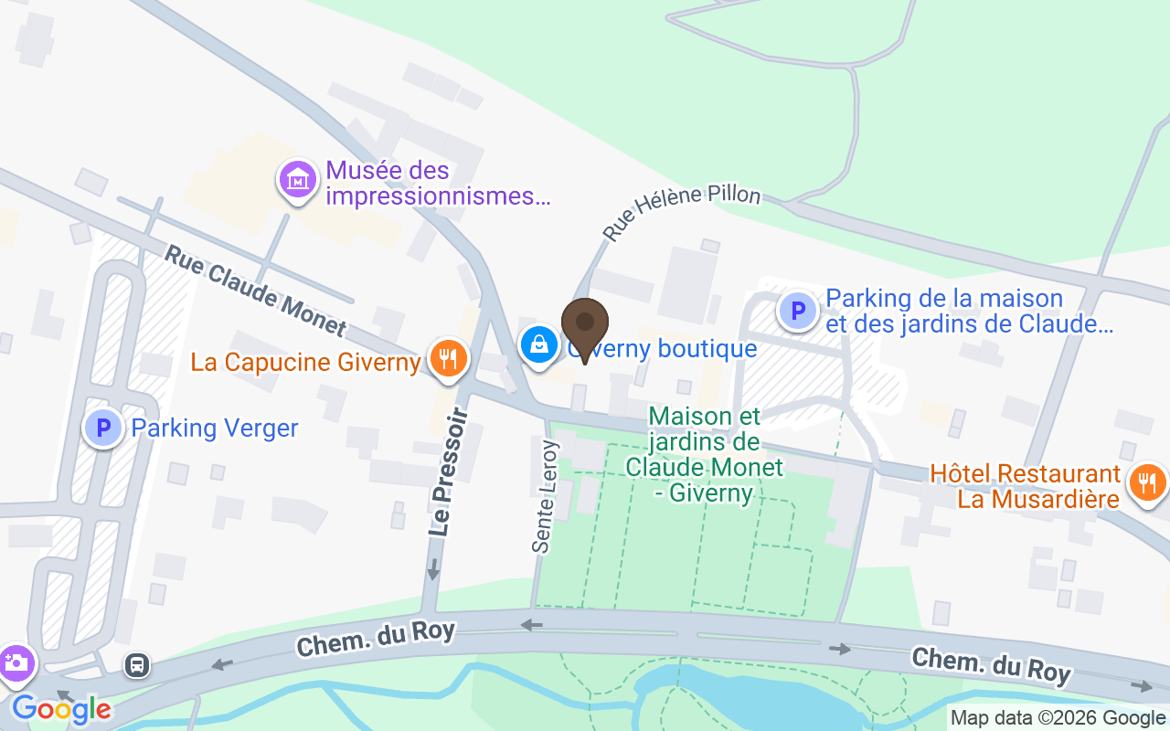 Map showing Church cemetery of Sainte-Radegonde, Giverny, Normandy