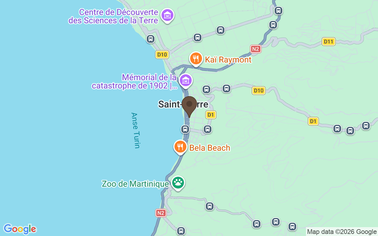 Karte mit Saint-Pierre, Martinique
