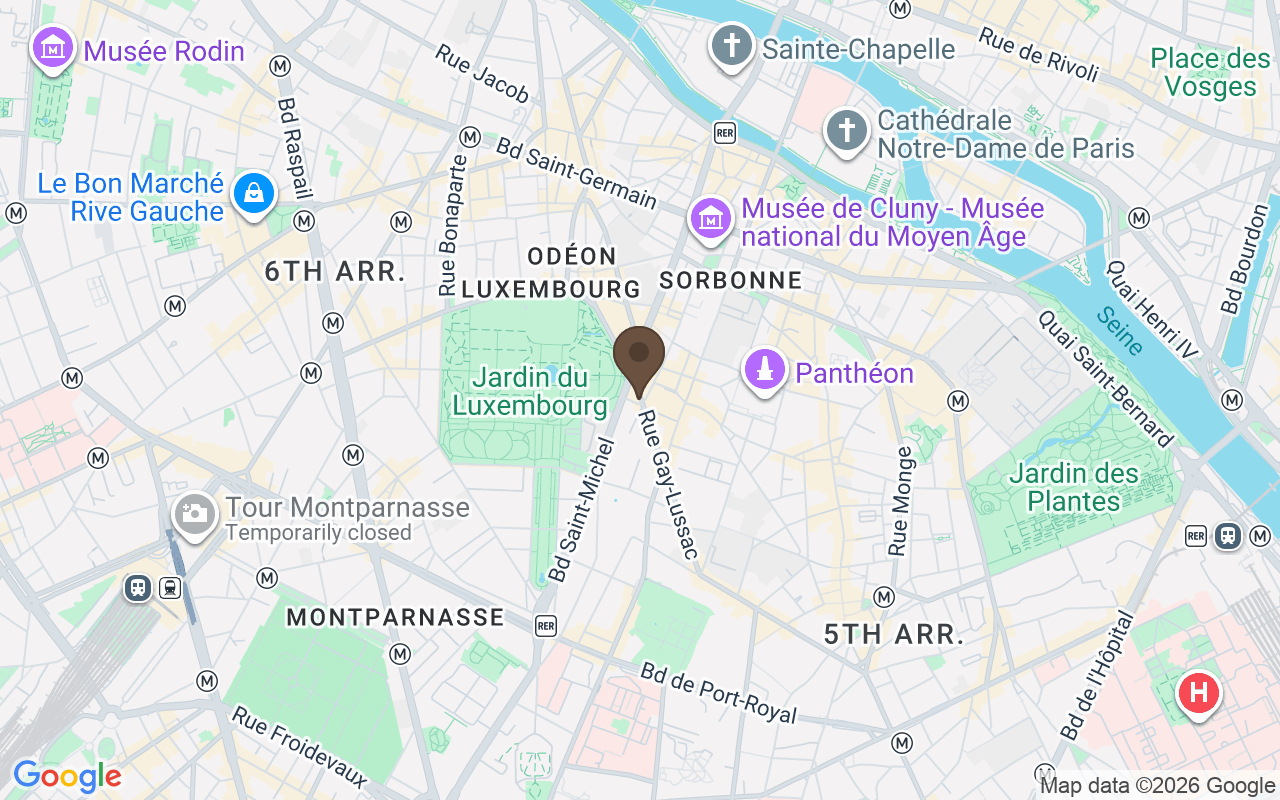 Karte mit Rue Gay-Lussac, Quartier Latin, Paris