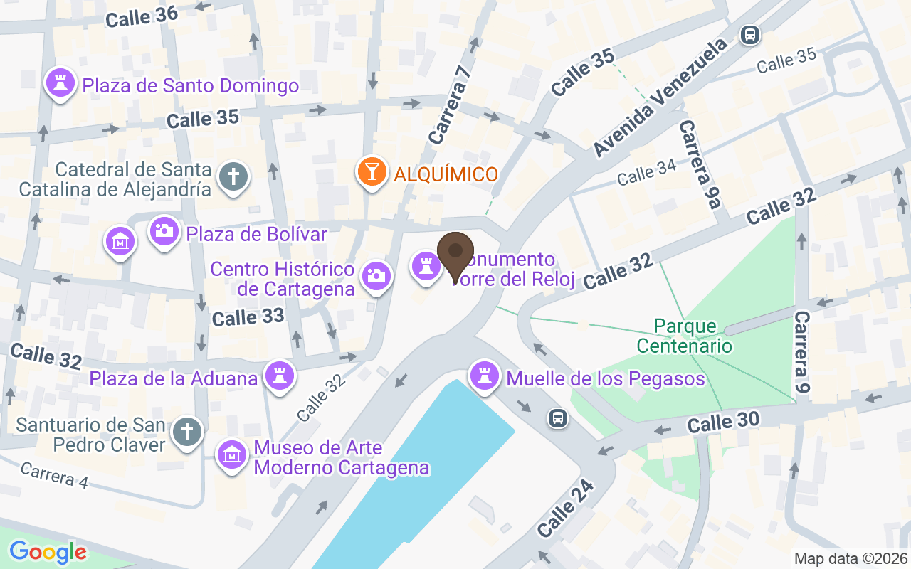 Mapa que sitúa Claustro de la Universidad de Cartagena, Cartagena, Colombia