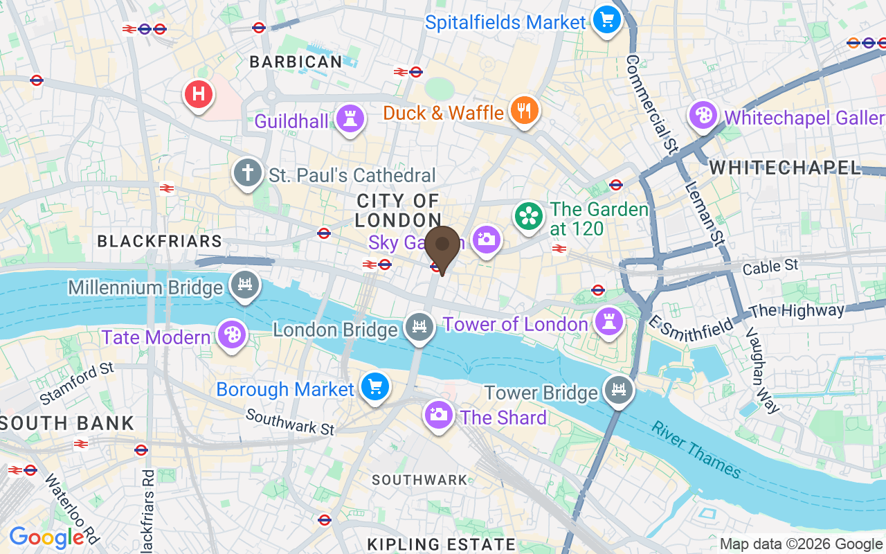 Karte mit The Monument, Fish Street Hill, London