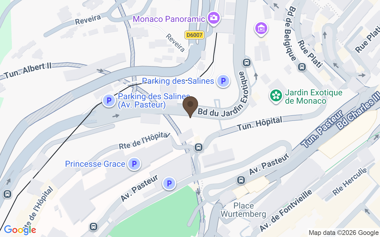 Mapa que situa Cemitério do Mónaco — há um cenotáfio no Panteão, em Paris