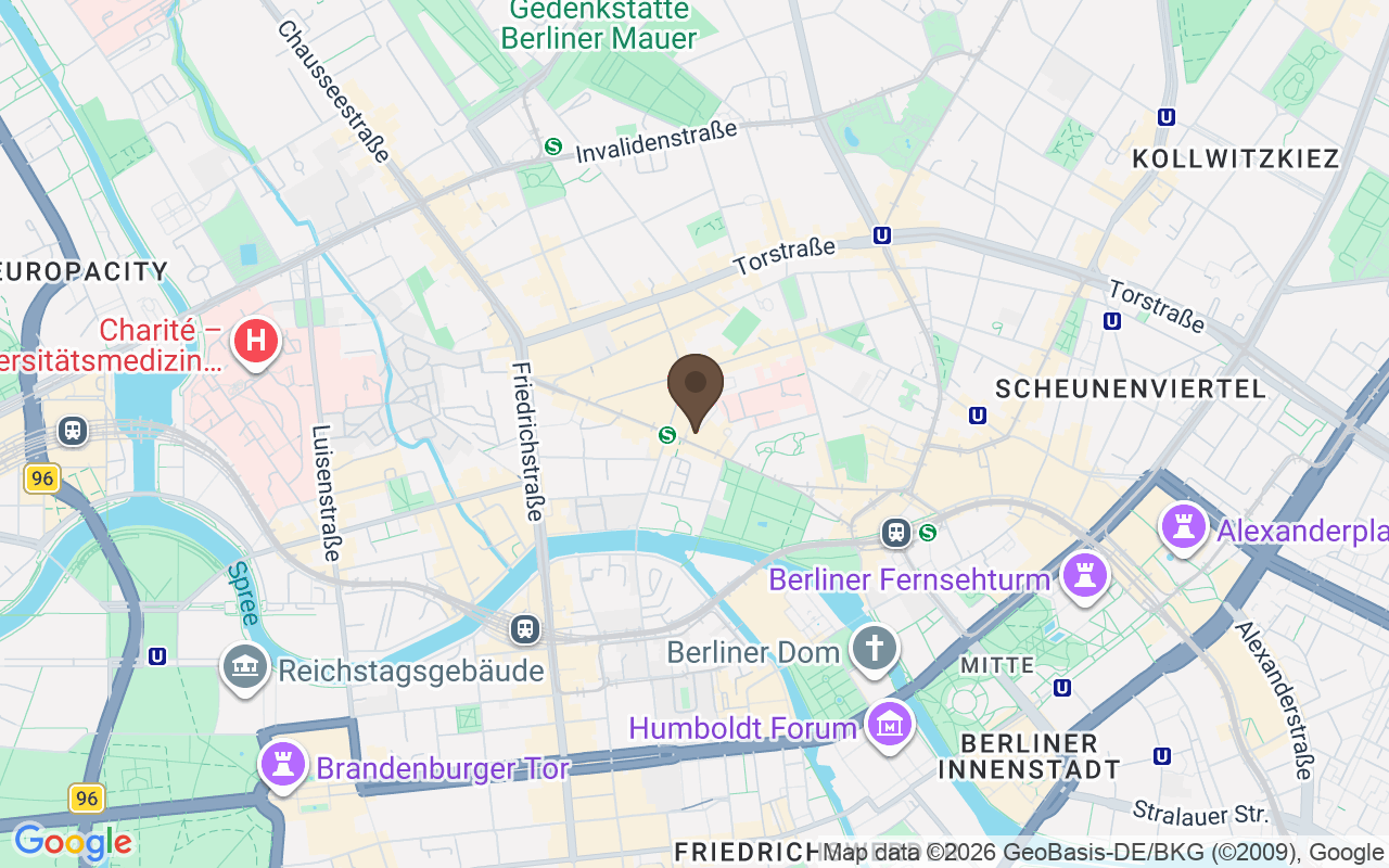 Karte mit Neue Synagoge, Oranienburger Straße, Berlin