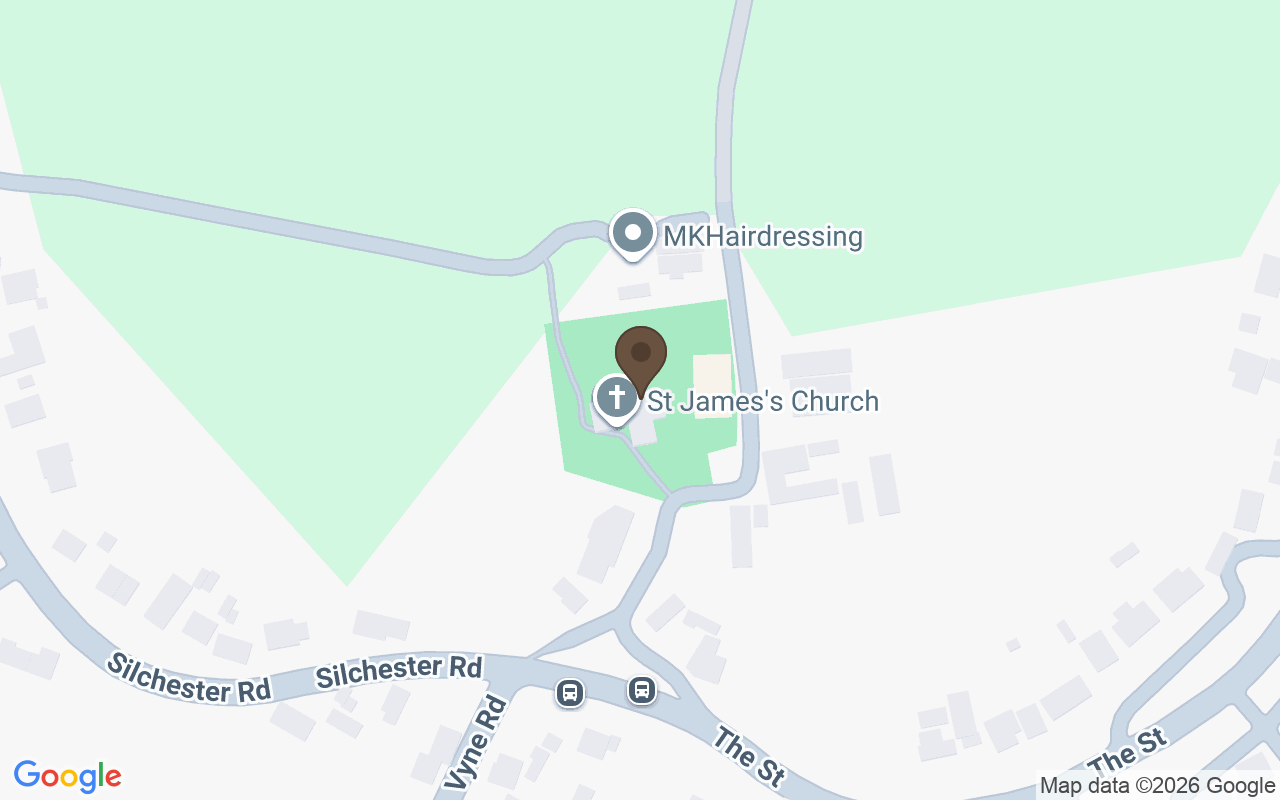 Carte situant Cimetière de l'église St James, Bramley, Hampshire