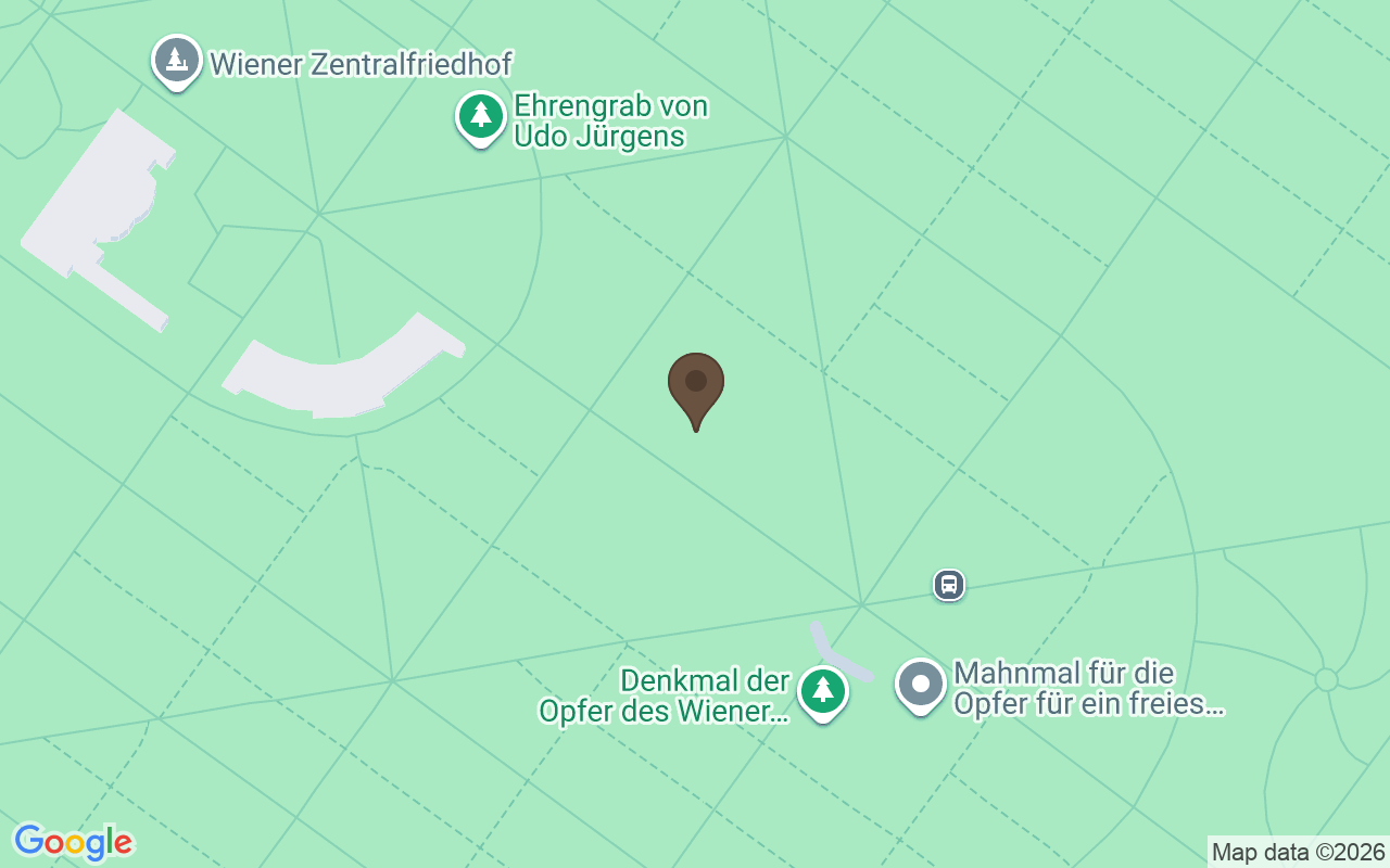 Karte mit Zentralfriedhof, Gruppe 32A, Wien, Österreich