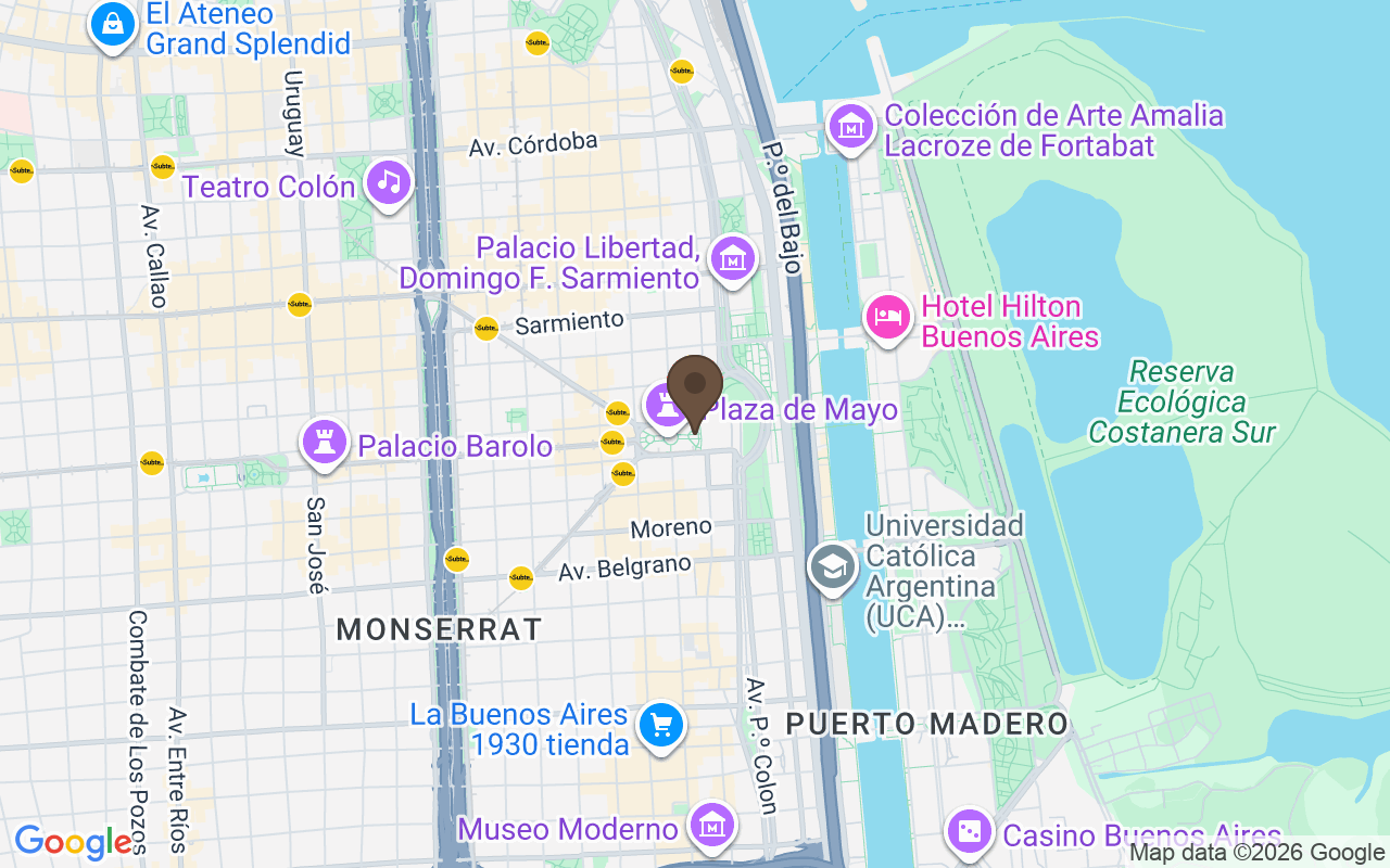 Karte mit Plaza de Mayo, Buenos Aires