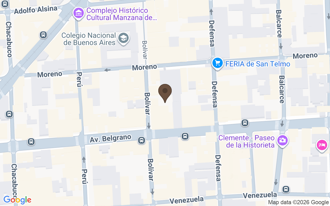 Carte situant Couvent de Santo Domingo, Buenos Aires