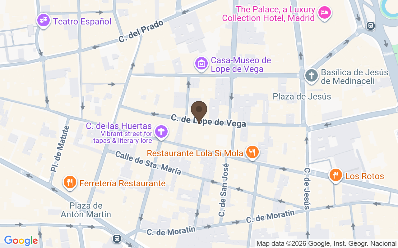 Map showing Convent of the Barefoot Trinitarians, Madrid