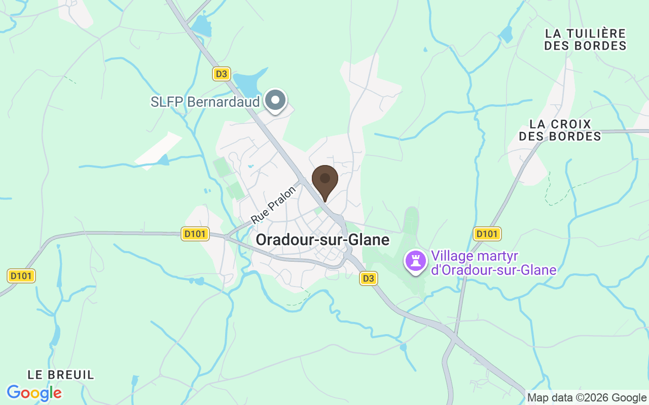 Map showing Oradour-sur-Glane, Haute-Vienne