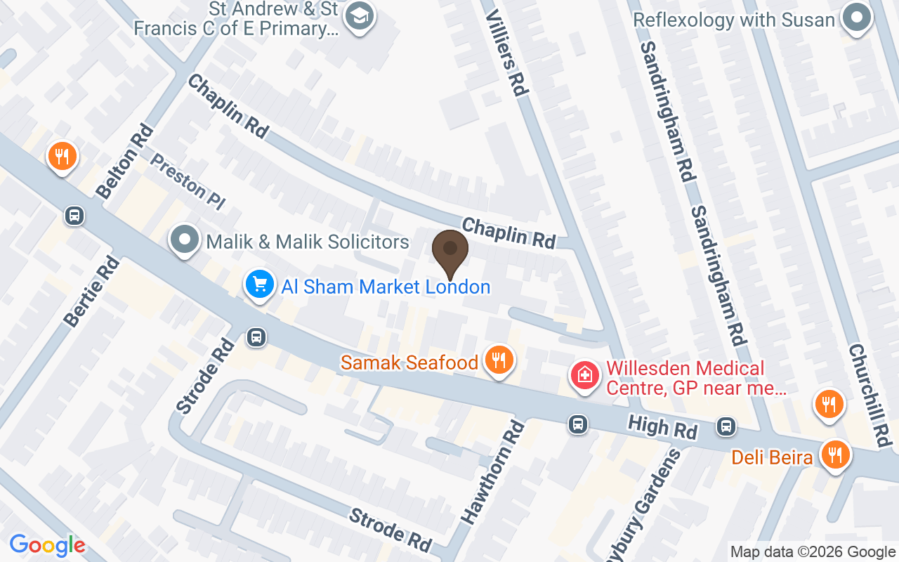 Mapa que situa Cemitério judaico de Willesden, Londres