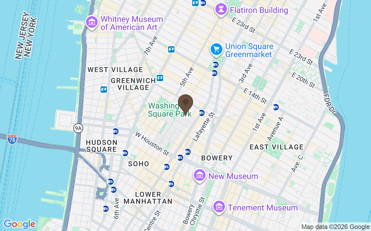 Karte mit Brown Building, Ecke Washington Place und Greene Street, New York
